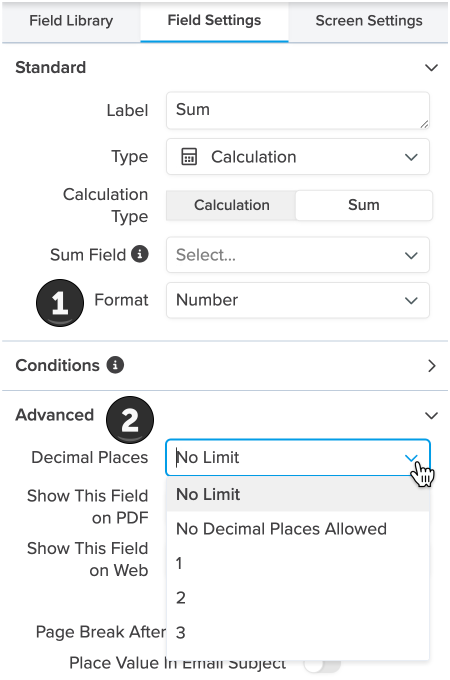 Builder_Sum Calculation_Field Settings_Decimal Places.png