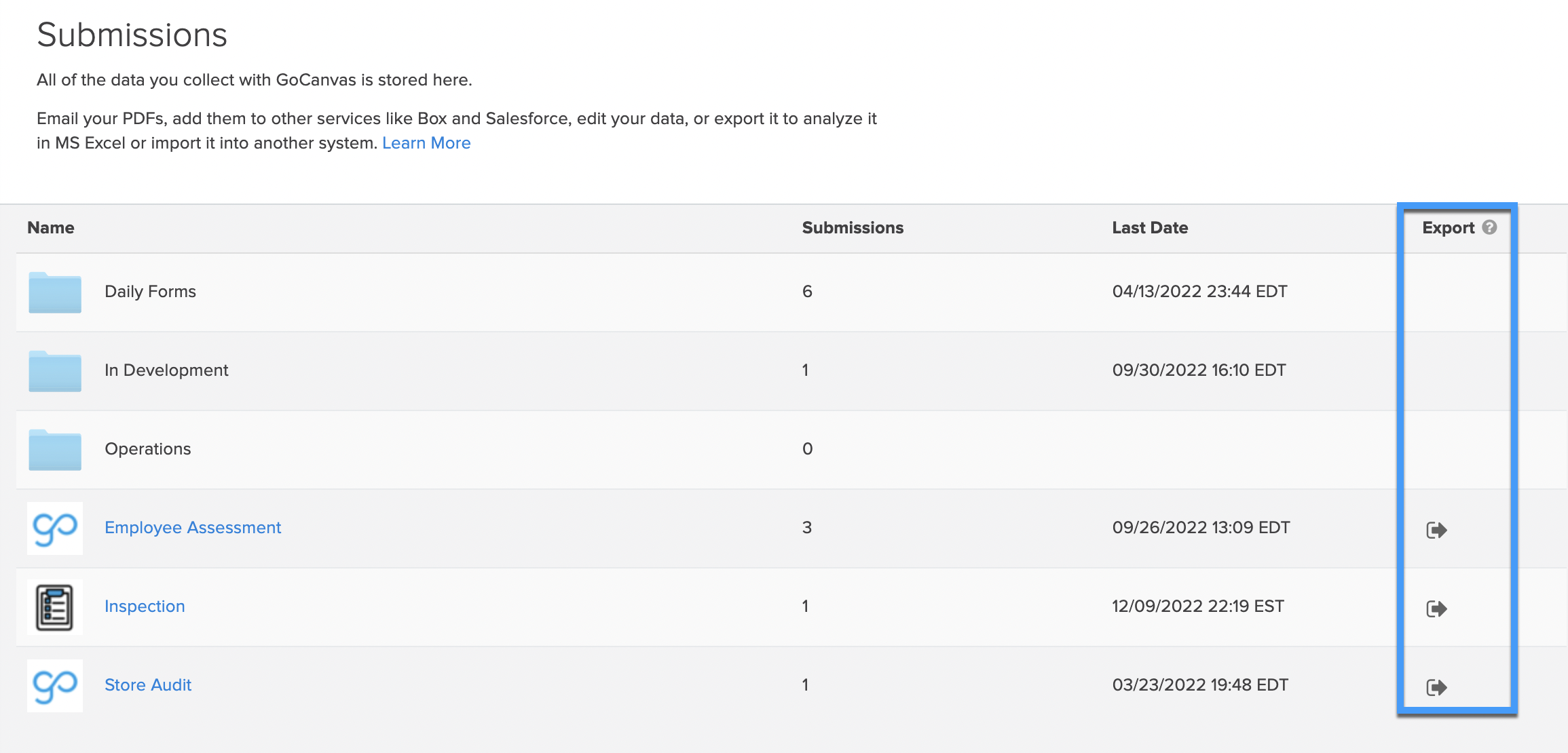 Downloading Submission Data – GoCanvas Help Center