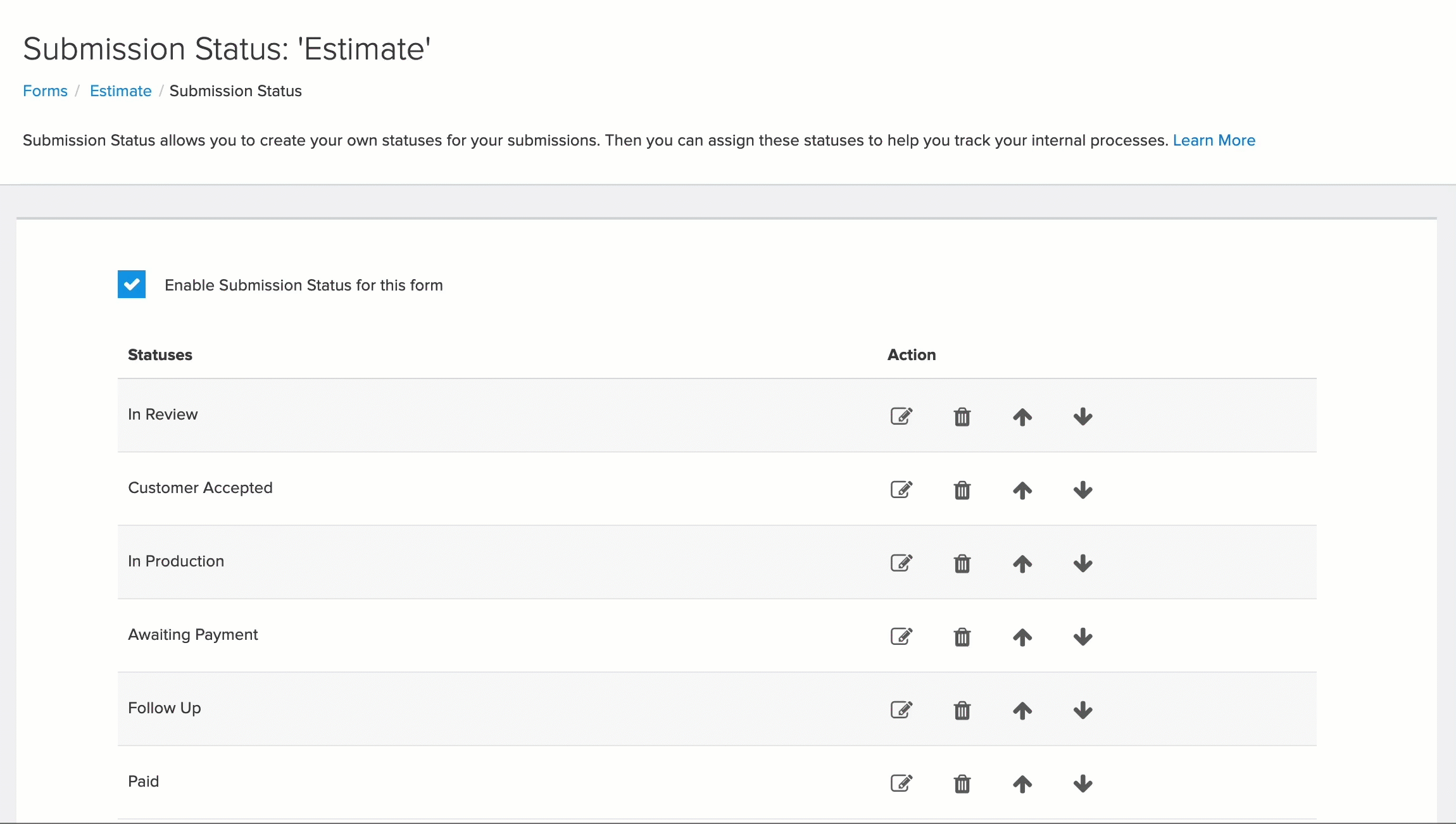 Form Settings_Submission Status_Move Up and Down.gif
