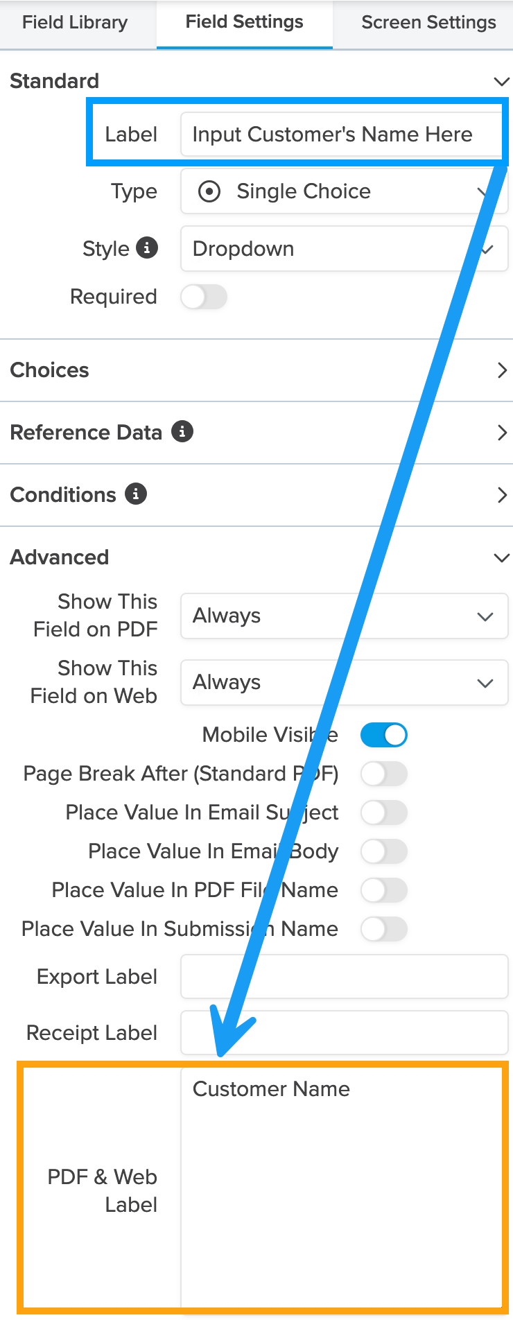 Builder_Field Settings_Advanced_PDF & Web Label Example.png