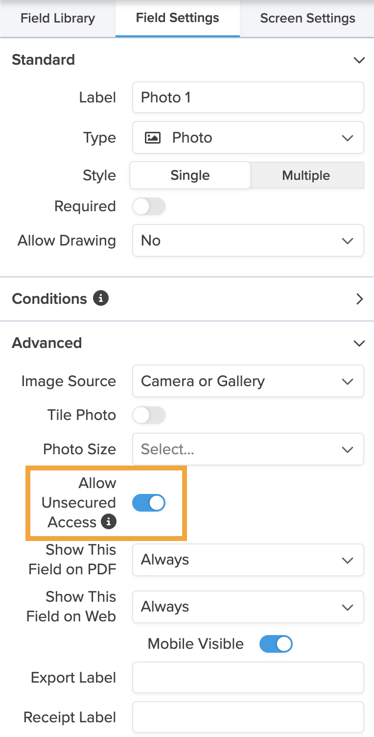Builder_Field Settings_Advanced_Allow Unsecured Access.png