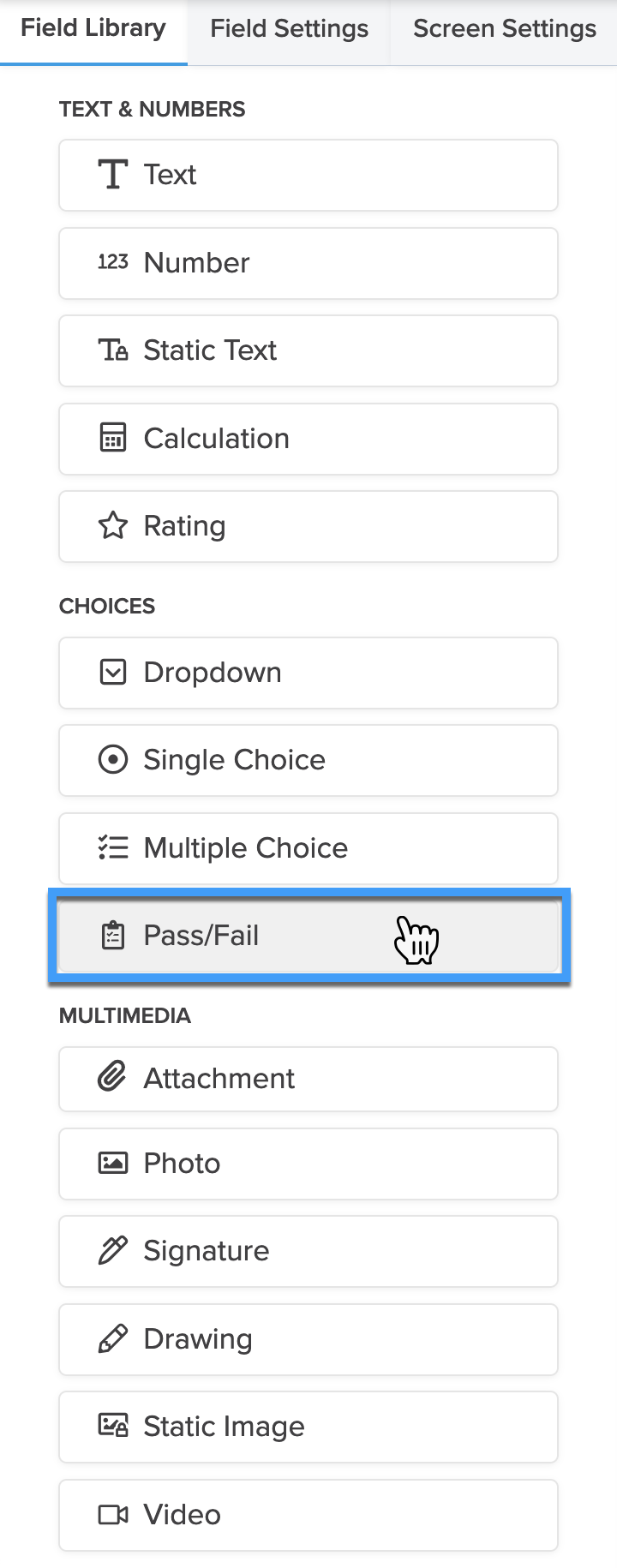Builder_Field Library_Pass:Fail.png