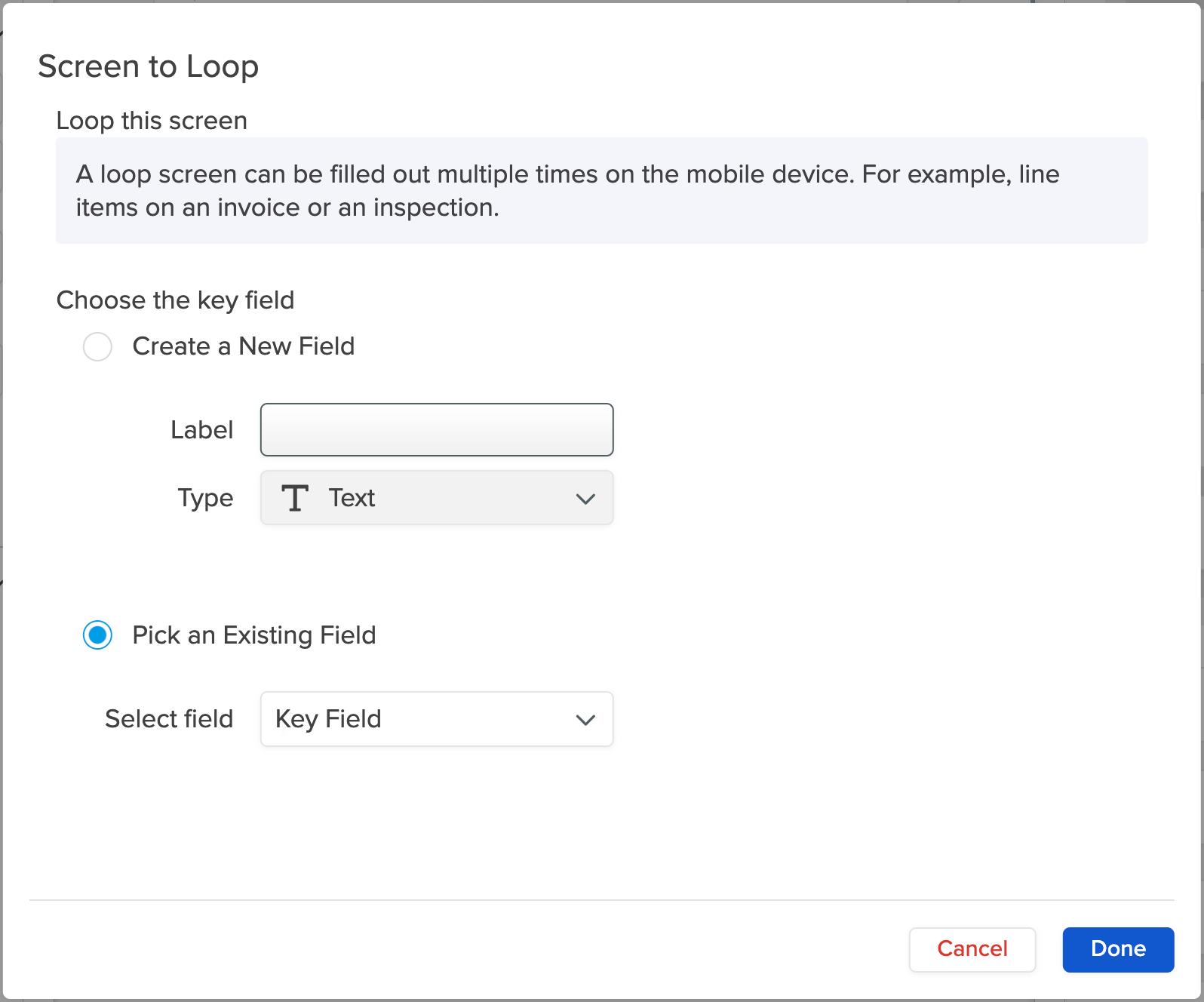 Builder_Convert to a Loop_Pick an Existing Field.png