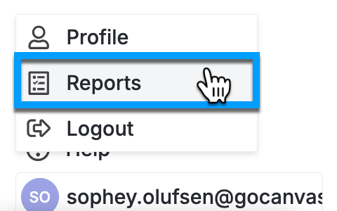 Project View_Left Navigation_Username Menu_Reports_With Departments.png