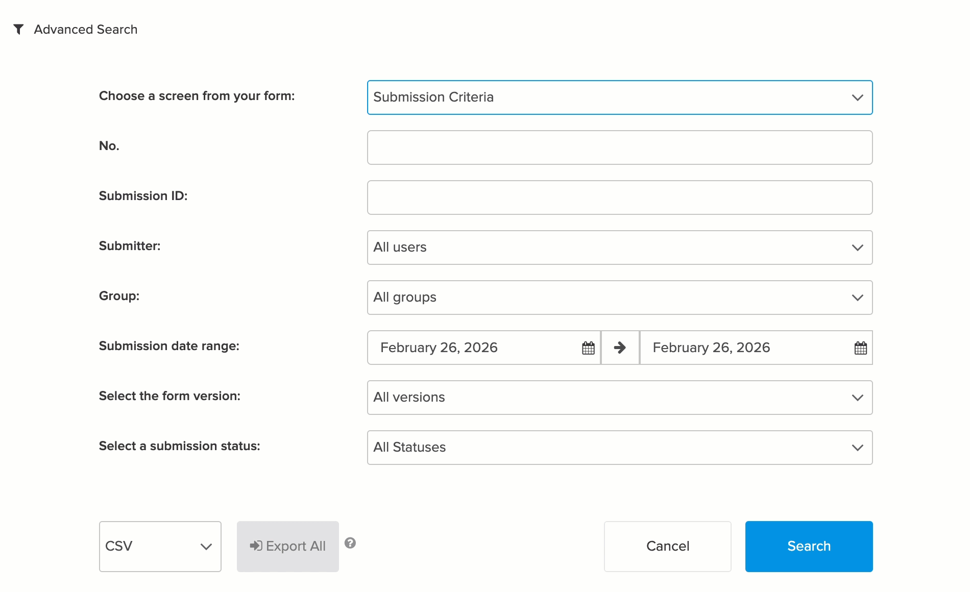 Submissions_Advanced Search_Choose a screen from your form.gif